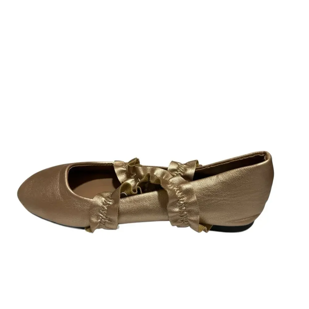 Bebe Girls Rose Gold Slip On Ballet Flats Medium 13-1